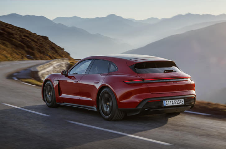 Porsche Taycan Rear View Porsche Taycan Rear View